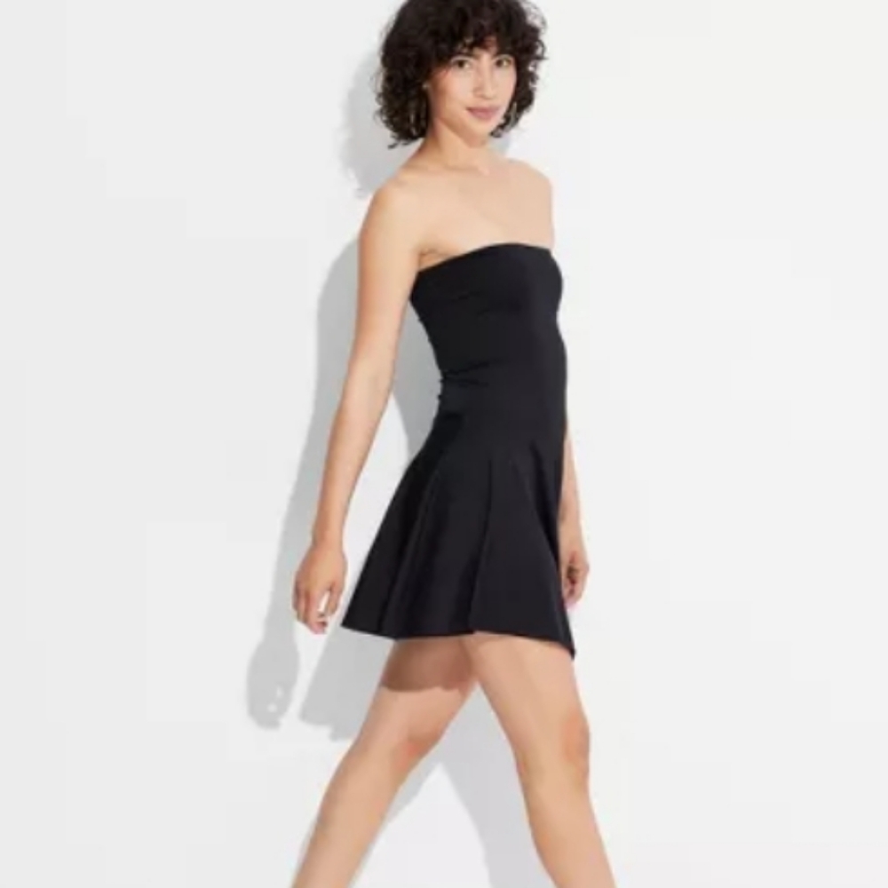 Women's Strapless Asymmetrical Mini‎ Dress